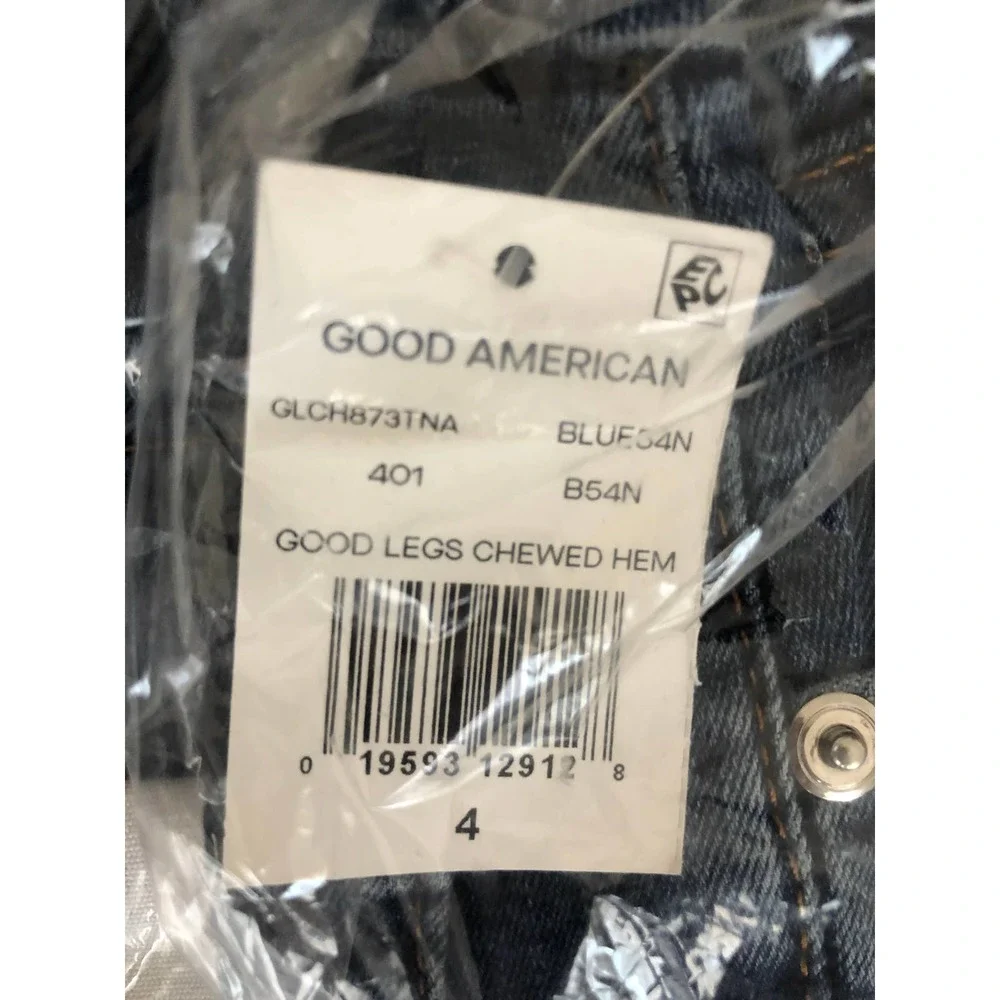 Good American Good Legs Chewed Hem Skinny Jeans  Size 4 NWT_8